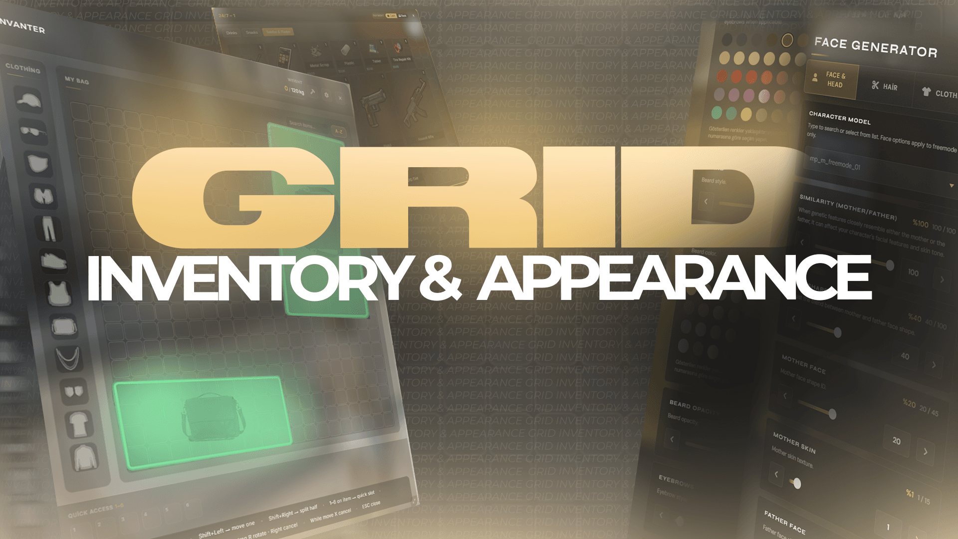 [FiveM] The Most Advanced GRID-BASED INVENTORY &  Appearance System
